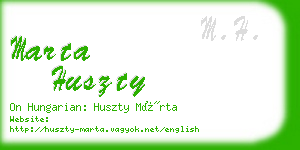 marta huszty business card